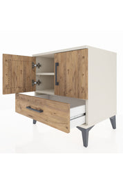 Hyperion Komodin 2 Raflı Tek Çekmeceli 2 Kapaklı 60x44x64 Aytaşı-Çam