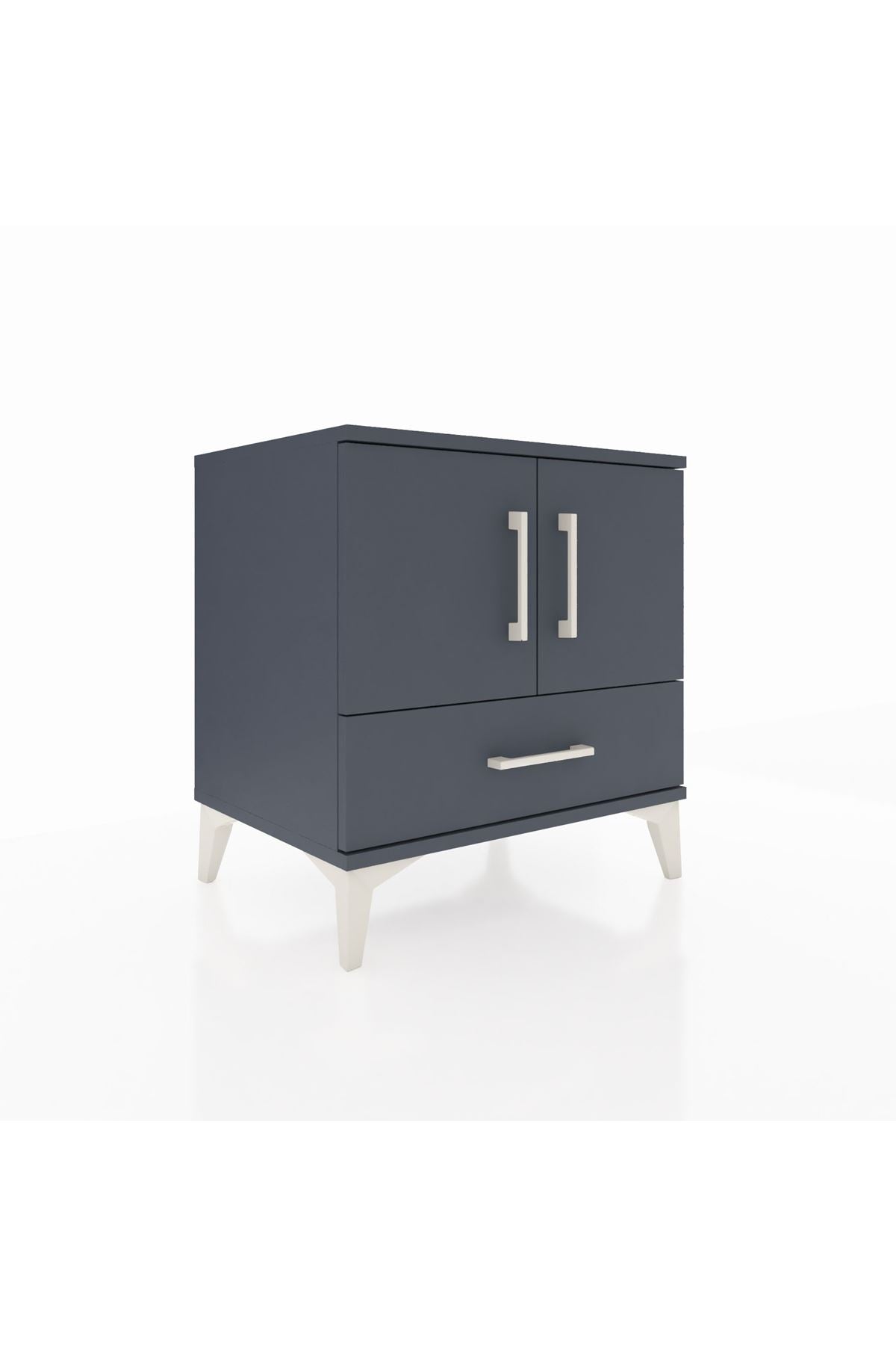 Hyperion Komodin 2 Raflı Tek Çekmeceli 2 Kapaklı 60x44x64 Antrasit-Antrasit