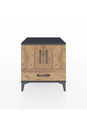 Hyperion Komodin 2 Raflı Tek Çekmeceli 2 Kapaklı 60x44x64 Antrasit-Çam