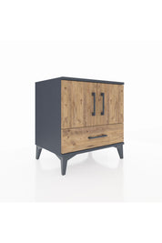 Hyperion Komodin 2 Raflı Tek Çekmeceli 2 Kapaklı 60x44x64 Antrasit-Çam