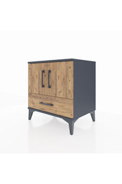 Hyperion Komodin 2 Raflı Tek Çekmeceli 2 Kapaklı 60x44x64 Antrasit-Çam