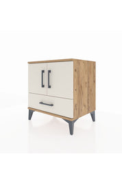 Hyperion Komodin 2 Raflı Tek Çekmeceli 2 Kapaklı 60x44x64 Çam-Aytaşı