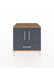 Hyperion Komodin 2 Raflı Tek Çekmeceli 2 Kapaklı 60x44x64 Çam-Antrasit