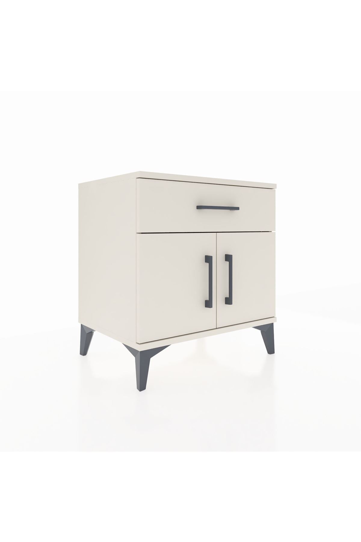 Hyperion Komodin Tek Raflı Tek Çekmeceli 2 Kapaklı 60x44x64 Aytaşı-Aytaşı