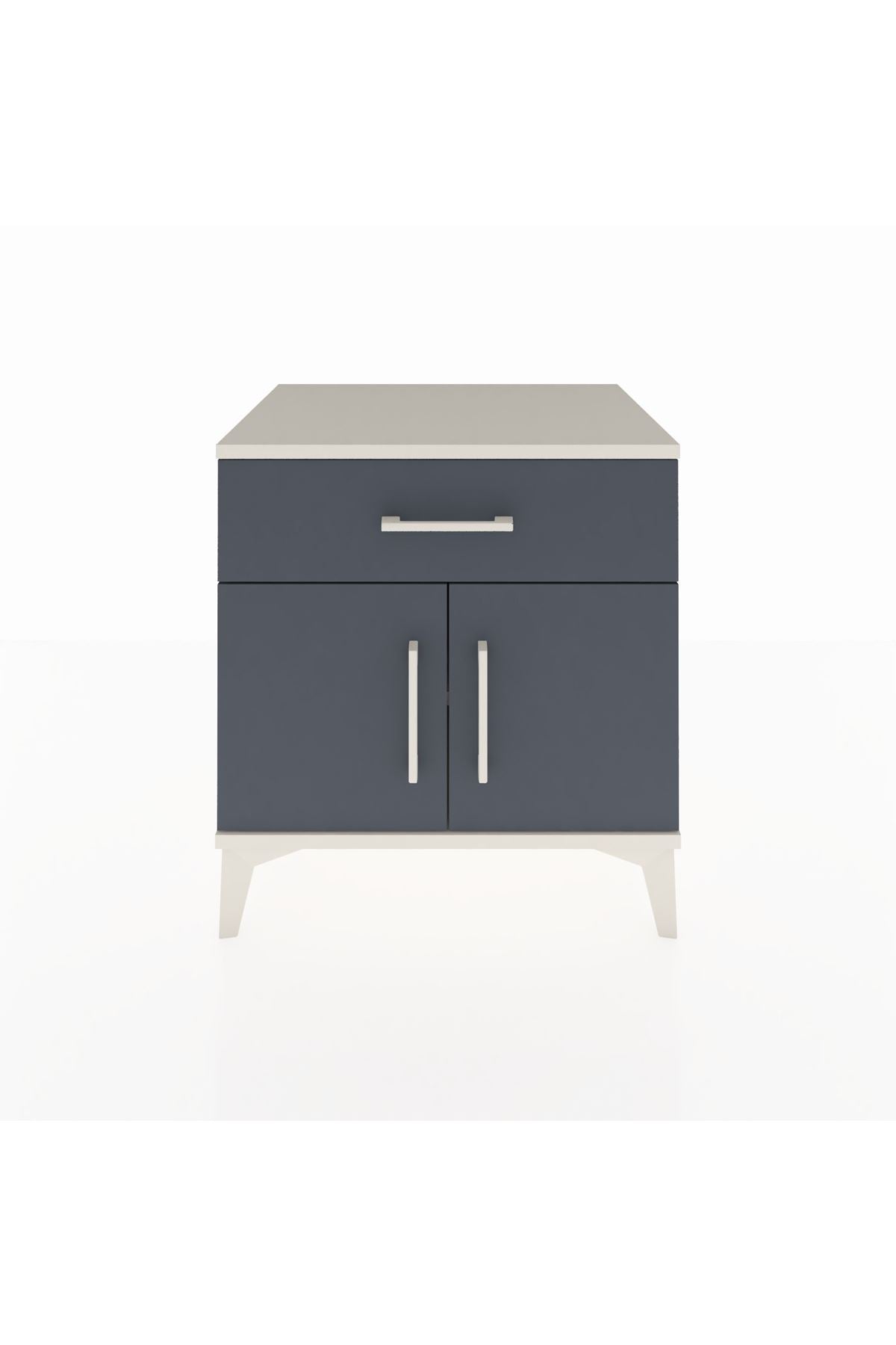 Hyperion Komodin Tek Raflı Tek Çekmeceli 2 Kapaklı 60x44x64 Aytaşı-Antrasit