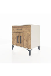 Hyperion Komodin Tek Raflı Tek Çekmeceli 2 Kapaklı 60x44x64 Aytaşı-Çam