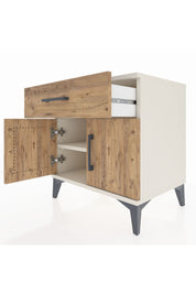 Hyperion Komodin Tek Raflı Tek Çekmeceli 2 Kapaklı 60x44x64 Aytaşı-Çam