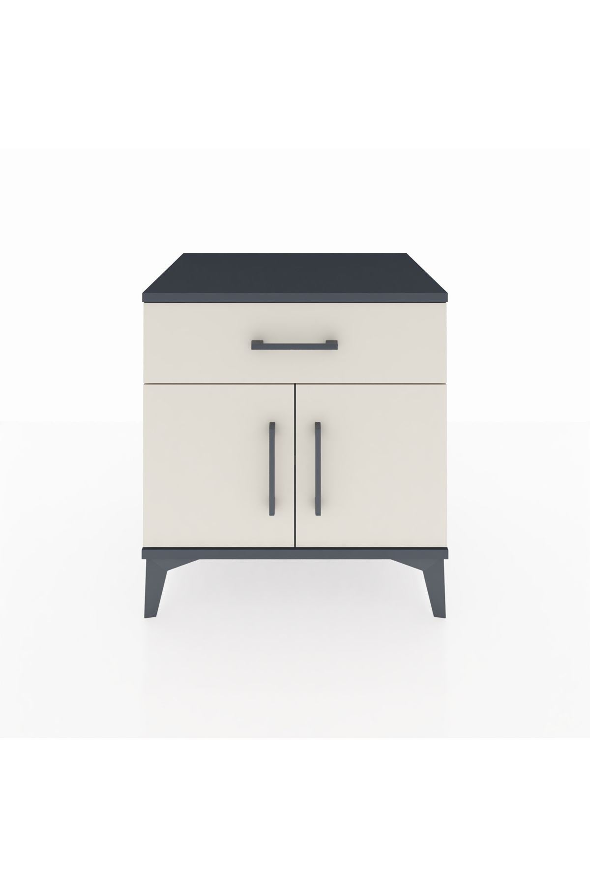 Hyperion Komodin Tek Raflı Tek Çekmeceli 2 Kapaklı 60x44x64 Antrasit-Aytaşı