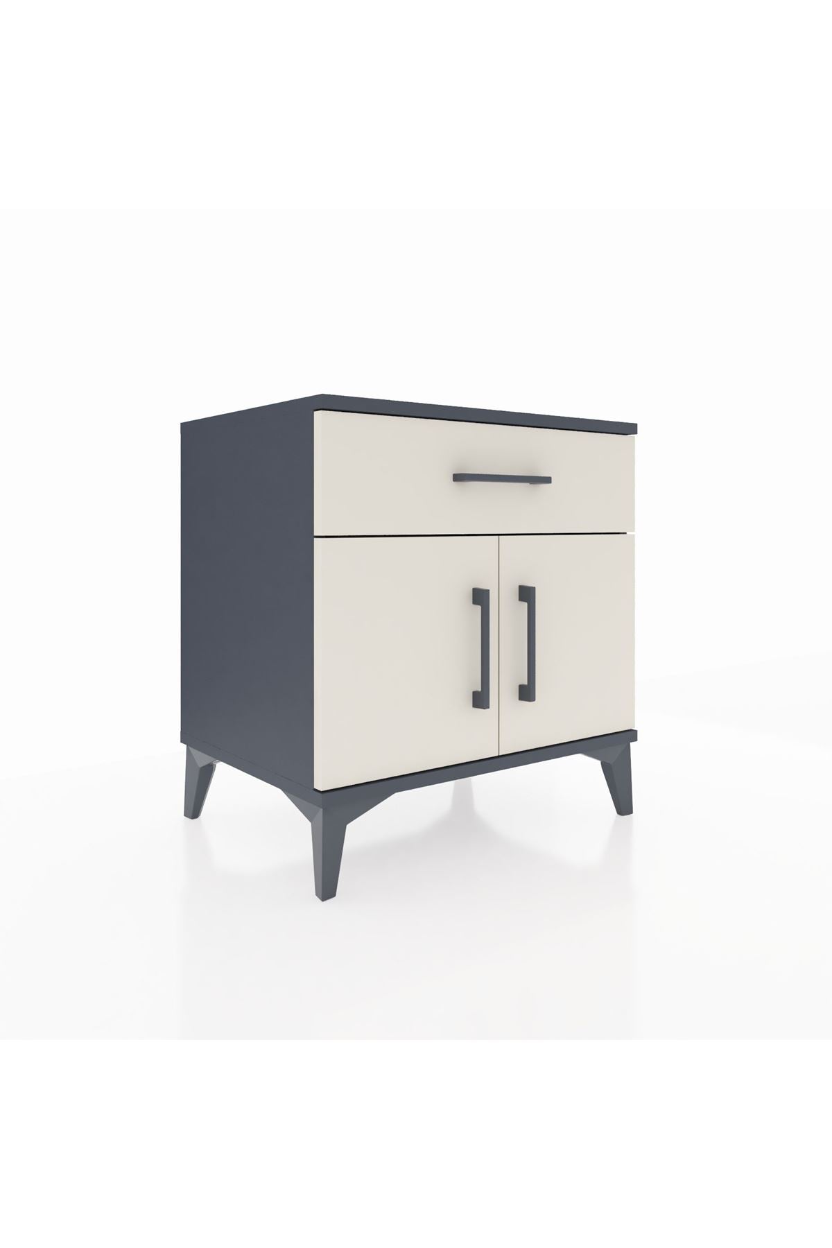 Hyperion Komodin Tek Raflı Tek Çekmeceli 2 Kapaklı 60x44x64 Antrasit-Aytaşı