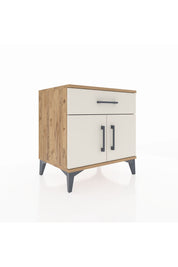 Hyperion Komodin Tek Raflı Tek Çekmeceli 2 Kapaklı 60x44x64 Çam-Aytaşı