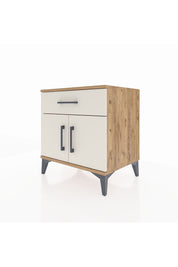 Hyperion Komodin Tek Raflı Tek Çekmeceli 2 Kapaklı 60x44x64 Çam-Aytaşı