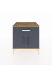 Hyperion Komodin Tek Raflı Tek Çekmeceli 2 Kapaklı 60x44x64 Çam-Antrasit