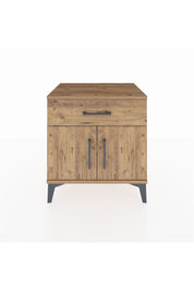 Hyperion Komodin Tek Raflı Tek Çekmeceli 2 Kapaklı 60x44x64 Çam-Çam