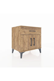 Hyperion Komodin Tek Raflı Tek Çekmeceli 2 Kapaklı 60x44x64 Çam-Çam