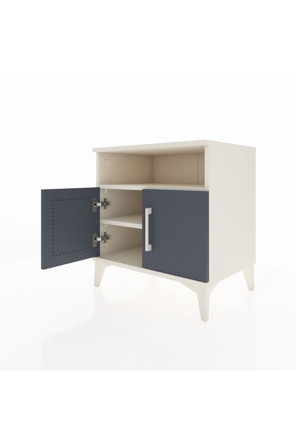 Hyperion Komodin 2 Raflı 2 Kapaklı 60x44x64 Aytaşı-Antrasit