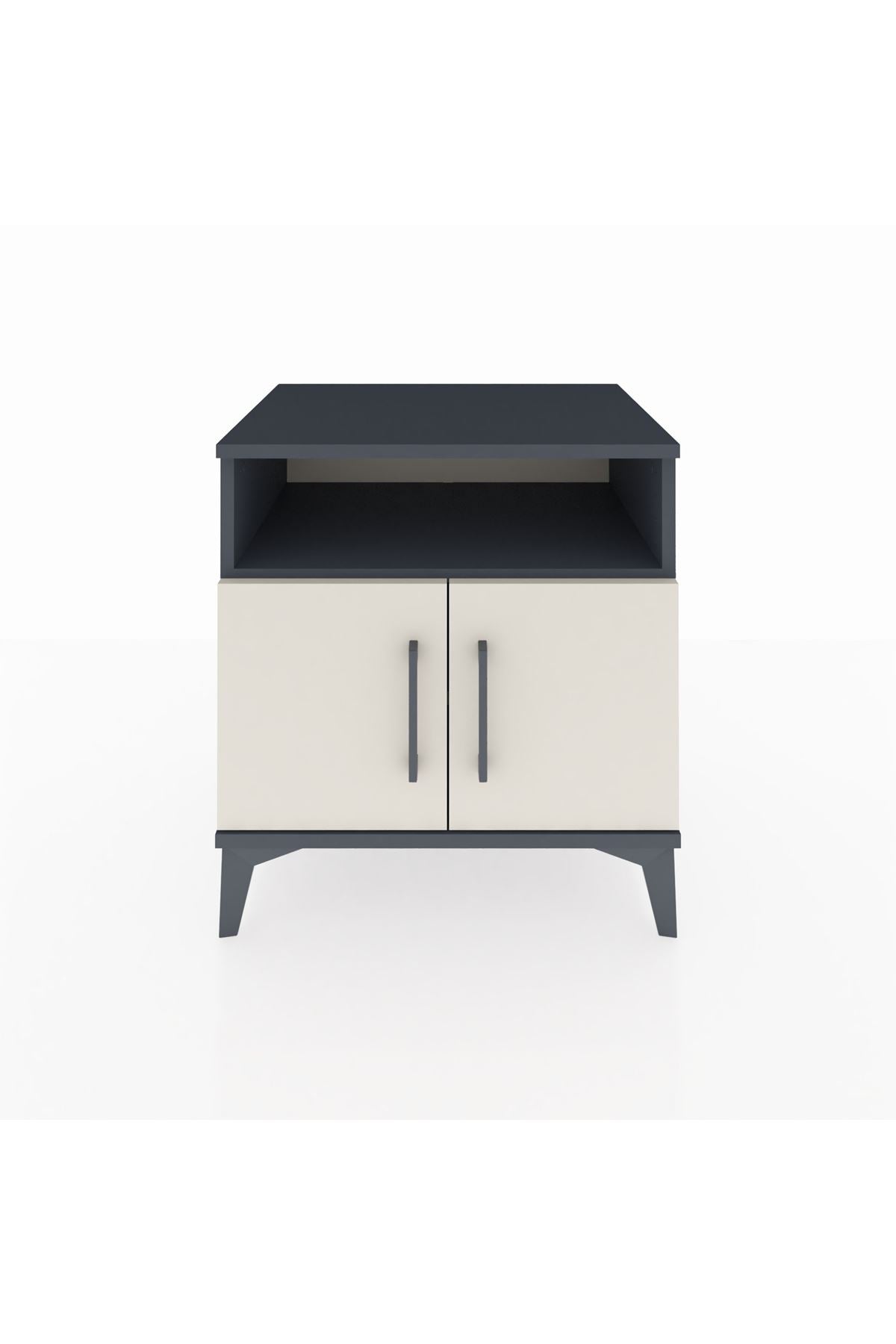 Hyperion Komodin 2 Raflı 2 Kapaklı 60x44x64 Antrasit-Aytaşı