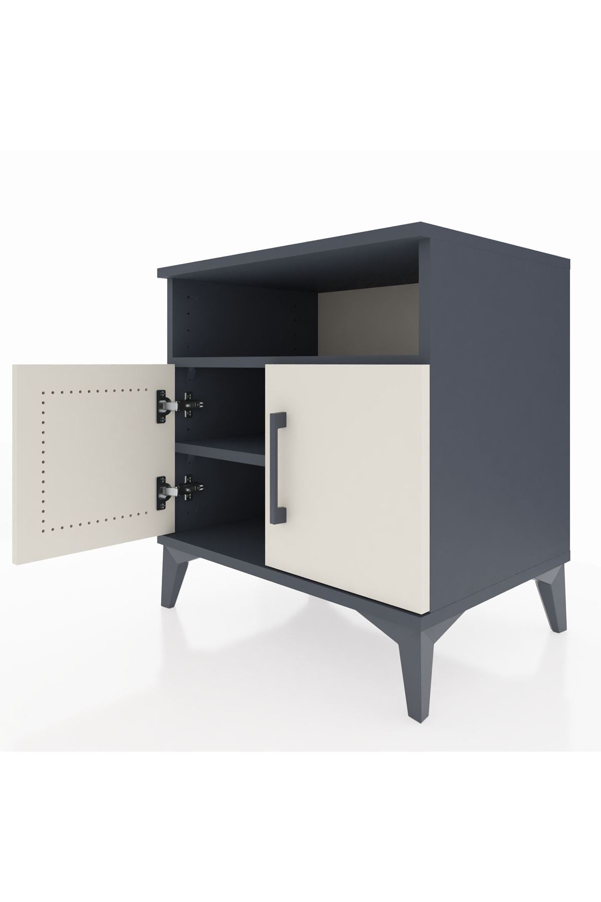 Hyperion Komodin 2 Raflı 2 Kapaklı 60x44x64 Antrasit-Aytaşı