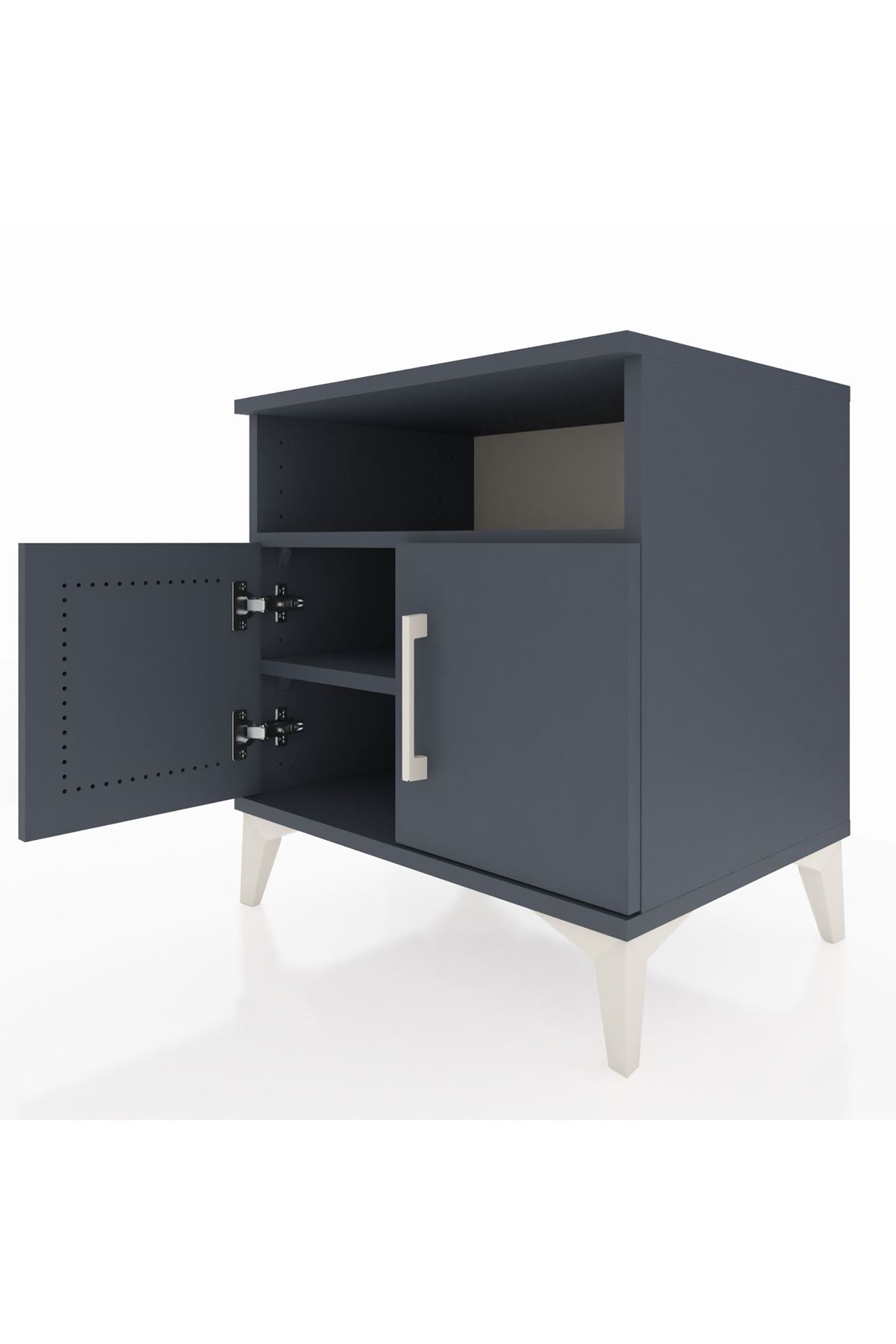 Hyperion Komodin 2 Raflı 2 Kapaklı 60x44x64 Antrasit-Antrasit