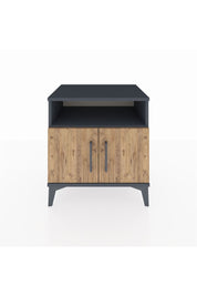 Hyperion Komodin 2 Raflı 2 Kapaklı 60x44x64 Antrasit-Çam