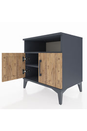 Hyperion Komodin 2 Raflı 2 Kapaklı 60x44x64 Antrasit-Çam