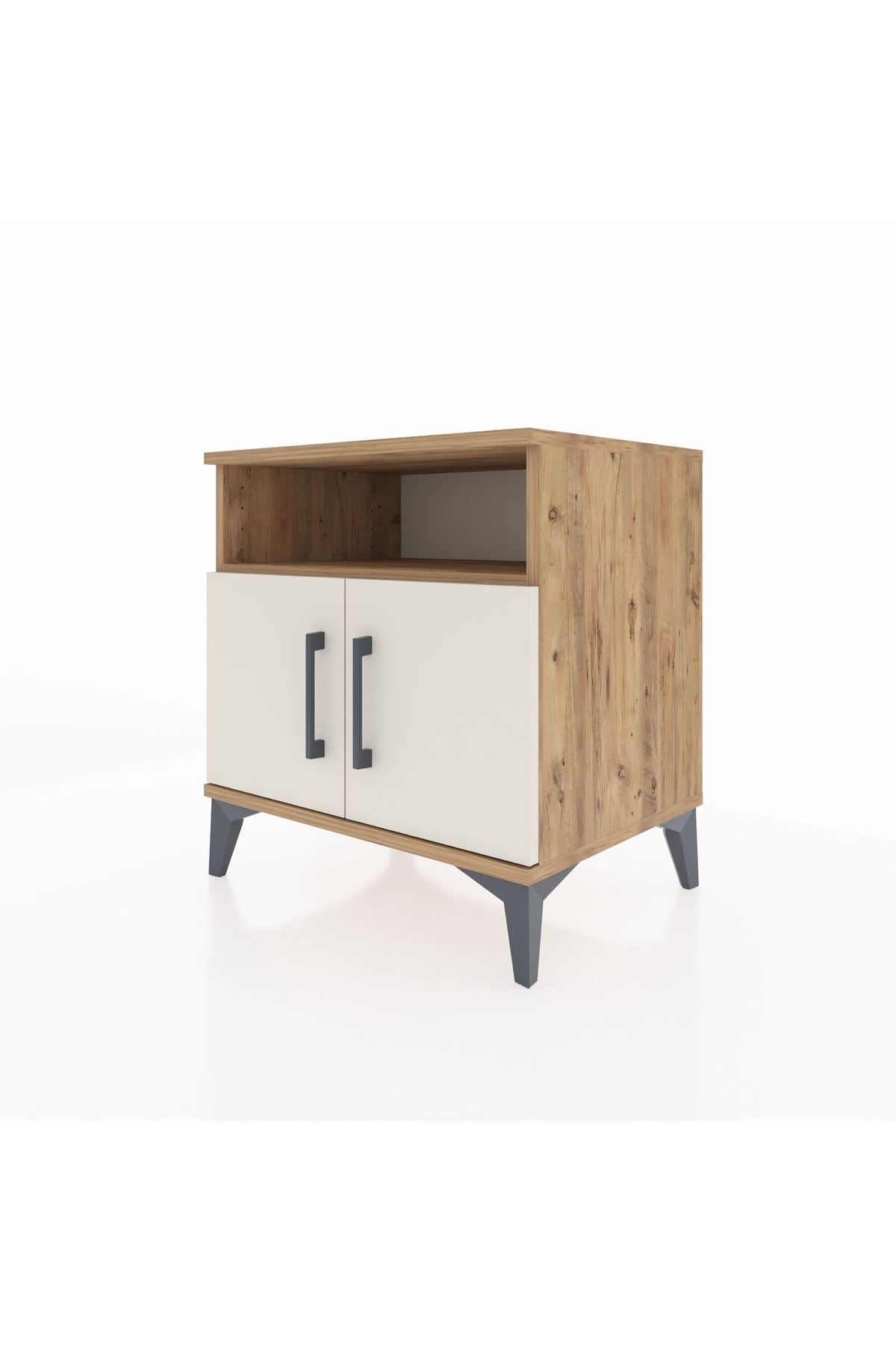 Hyperion Komodin 2 Raflı 2 Kapaklı 60x44x64 Çam-Aytaşı