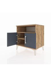 Hyperion Komodin 2 Raflı 2 Kapaklı 60x44x64 Çam-Antrasit