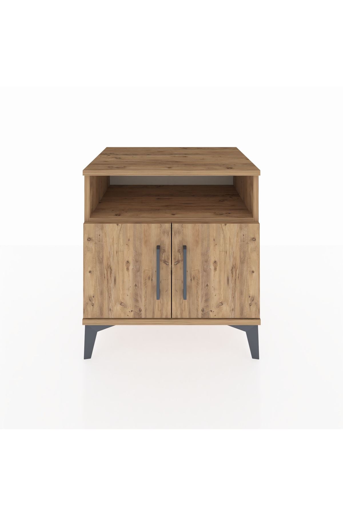 Hyperion Komodin 2 Raflı 2 Kapaklı 60x44x64 Çam-Çam