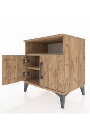 Hyperion Komodin 2 Raflı 2 Kapaklı 60x44x64 Çam-Çam