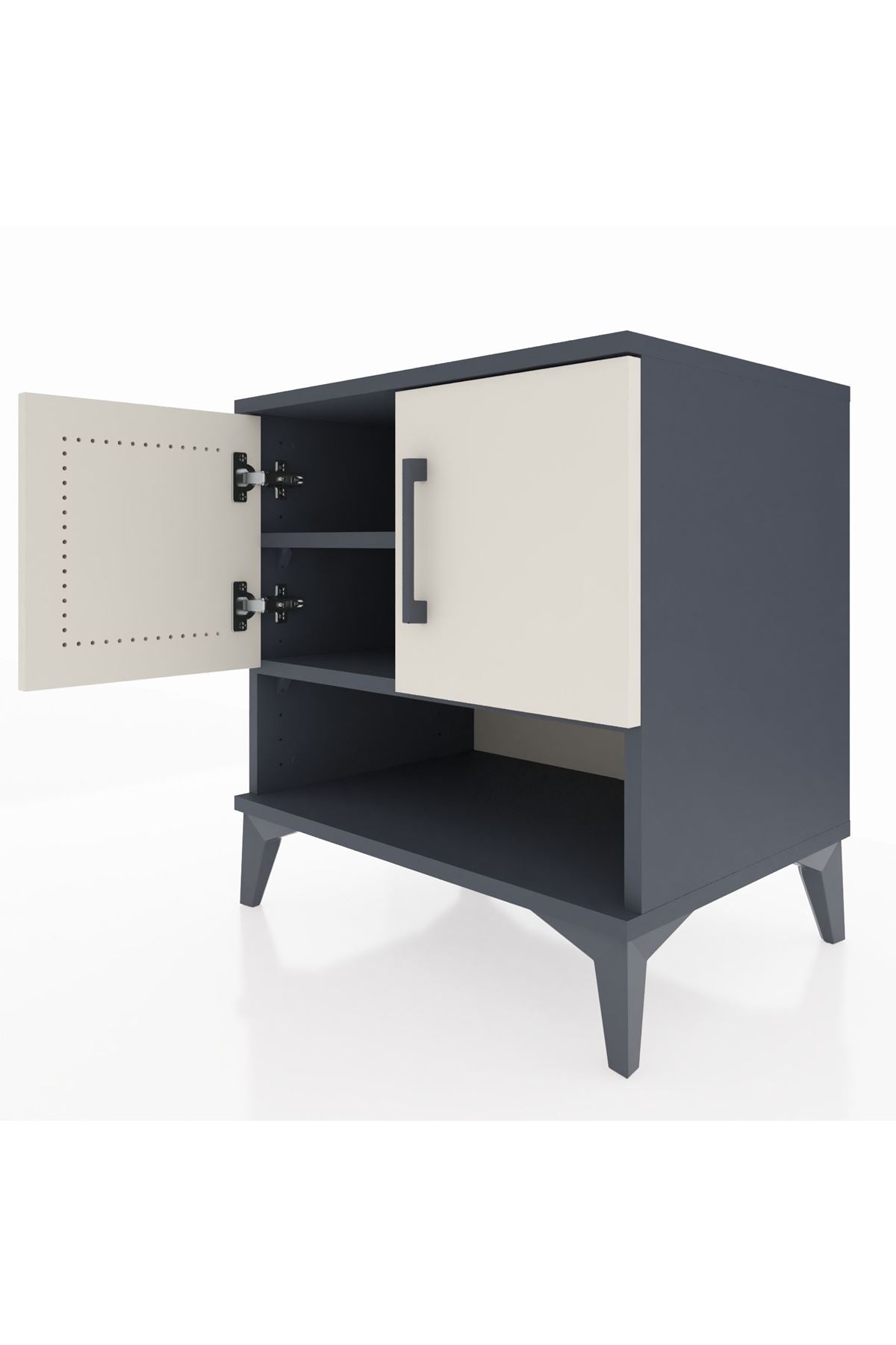 Hyperion Komodin 2 Raflı 2 Kapaklı 60x44x64 Antrasit-Aytaşı