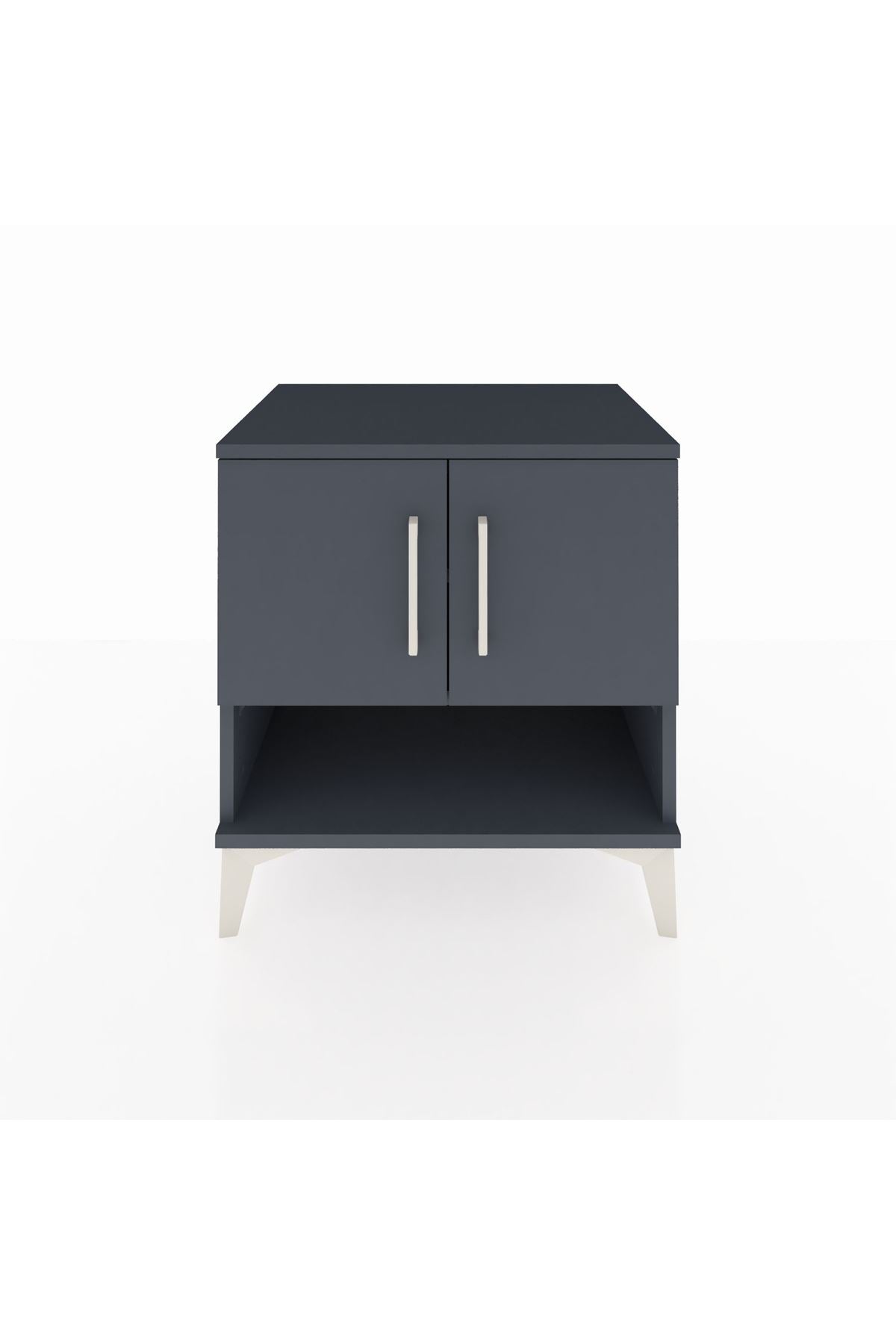 Hyperion Komodin 2 Raflı 2 Kapaklı 60x44x64 Antrasit-Antrasit