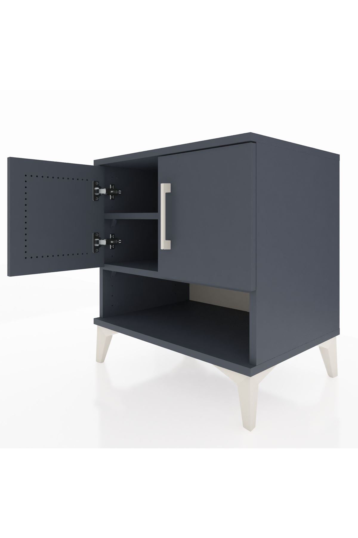 Hyperion Komodin 2 Raflı 2 Kapaklı 60x44x64 Antrasit-Antrasit