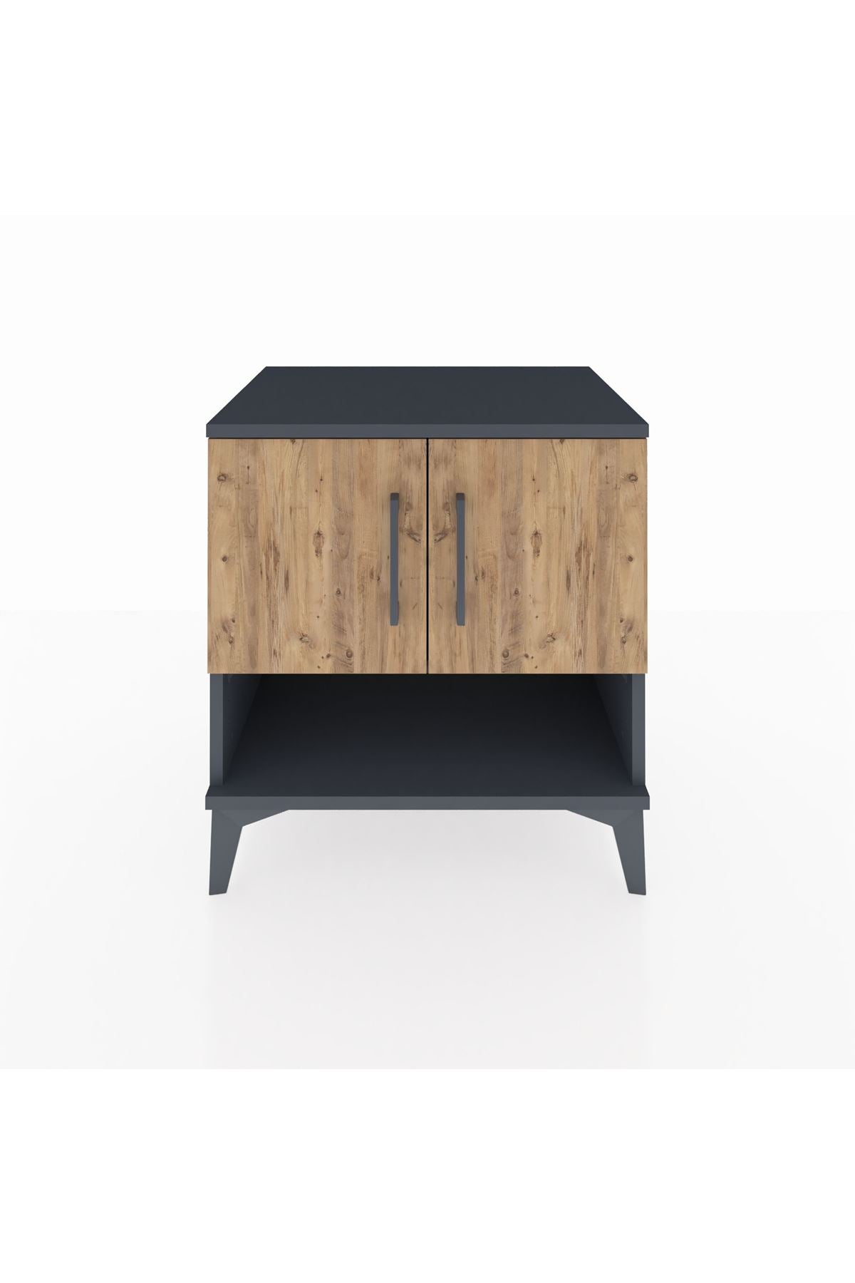 Hyperion Komodin 2 Raflı 2 Kapaklı 60x44x64 Antrasit-Çam