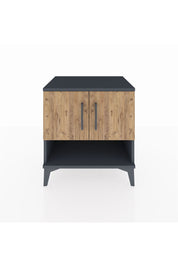 Hyperion Komodin 2 Raflı 2 Kapaklı 60x44x64 Antrasit-Çam