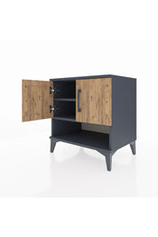 Hyperion Komodin 2 Raflı 2 Kapaklı 60x44x64 Antrasit-Çam