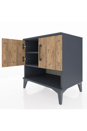 Hyperion Komodin 2 Raflı 2 Kapaklı 60x44x64 Antrasit-Çam
