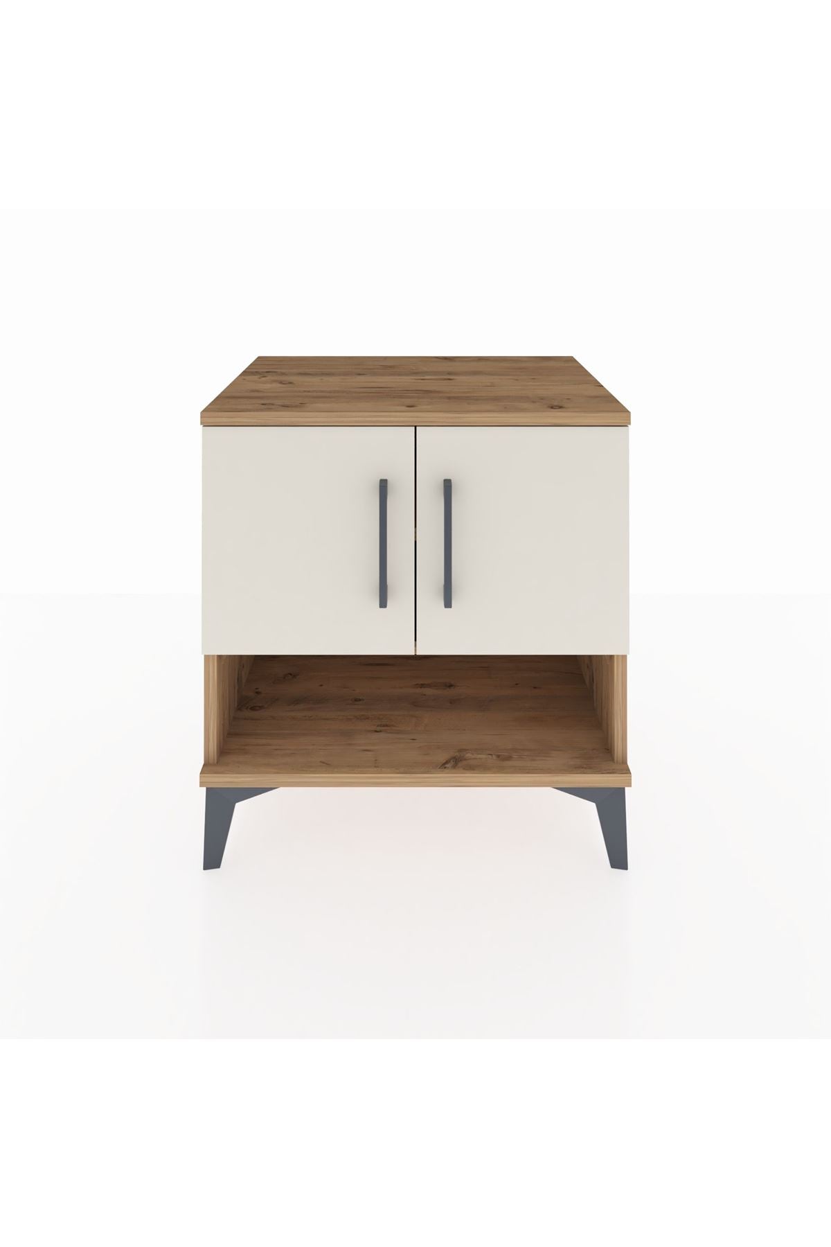 Hyperion Komodin 2 Raflı 2 Kapaklı 60x44x64 Çam-Aytaşı