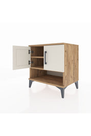 Hyperion Komodin 2 Raflı 2 Kapaklı 60x44x64 Çam-Aytaşı