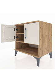 Hyperion Komodin 2 Raflı 2 Kapaklı 60x44x64 Çam-Aytaşı