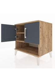 Hyperion Komodin 2 Raflı 2 Kapaklı 60x44x64 Çam-Antrasit