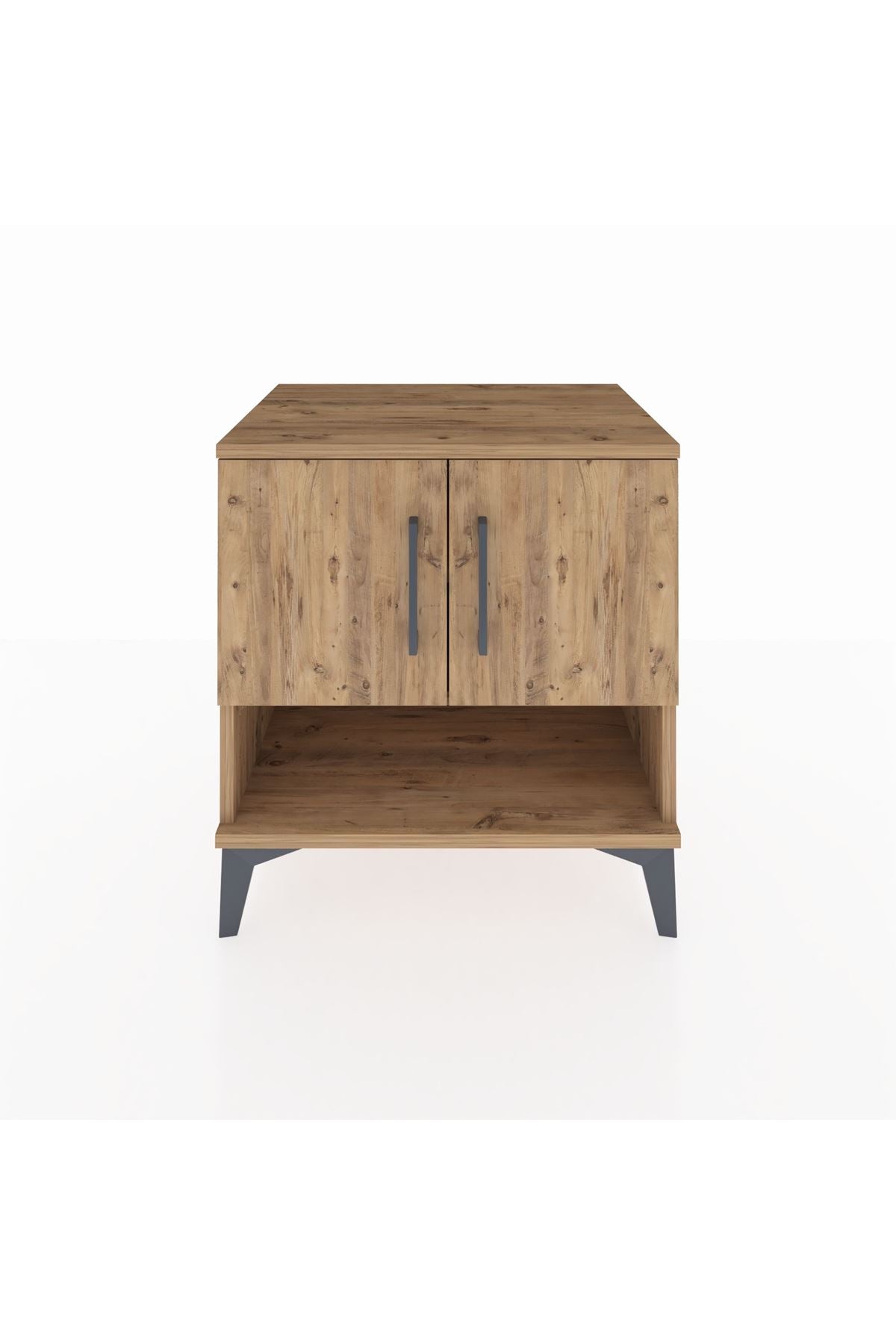 Hyperion Komodin 2 Raflı 2 Kapaklı 60x44x64 Çam-Çam