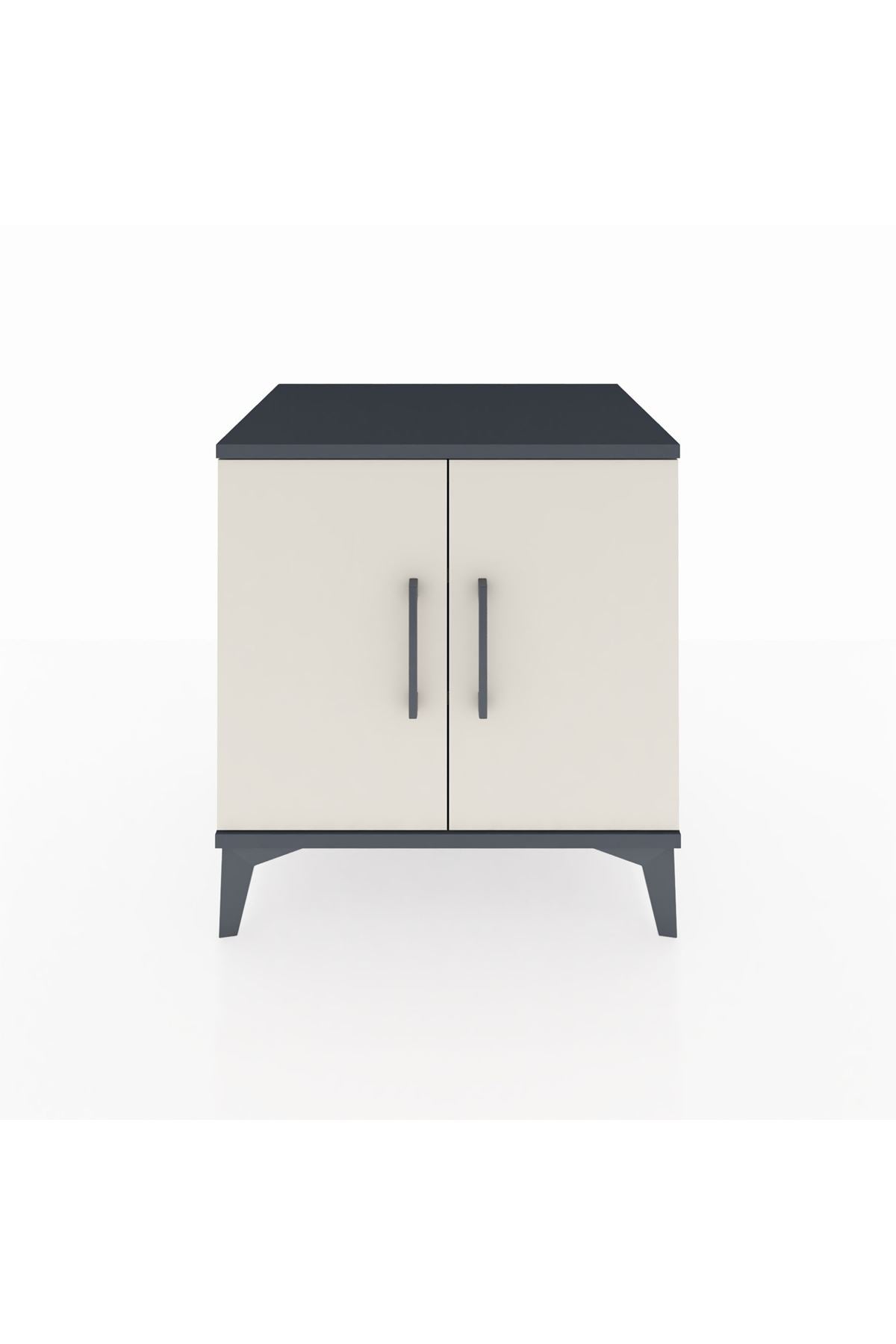 Hyperion Komodin 2 Raflı 2 Kapaklı 60x44x64 Antrasit-Aytaşı