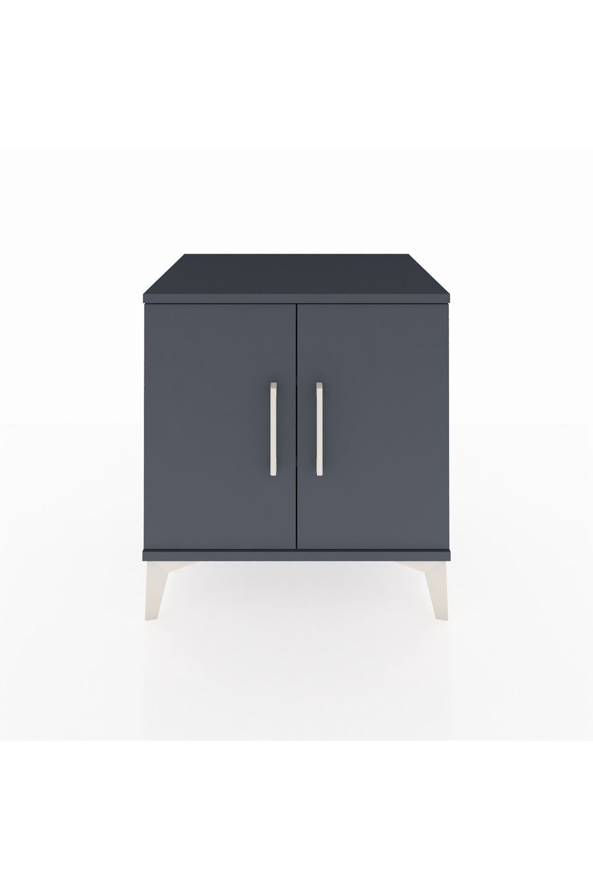 Hyperion Komodin 2 Raflı 2 Kapaklı 60x44x64 Antrasit-Antrasit