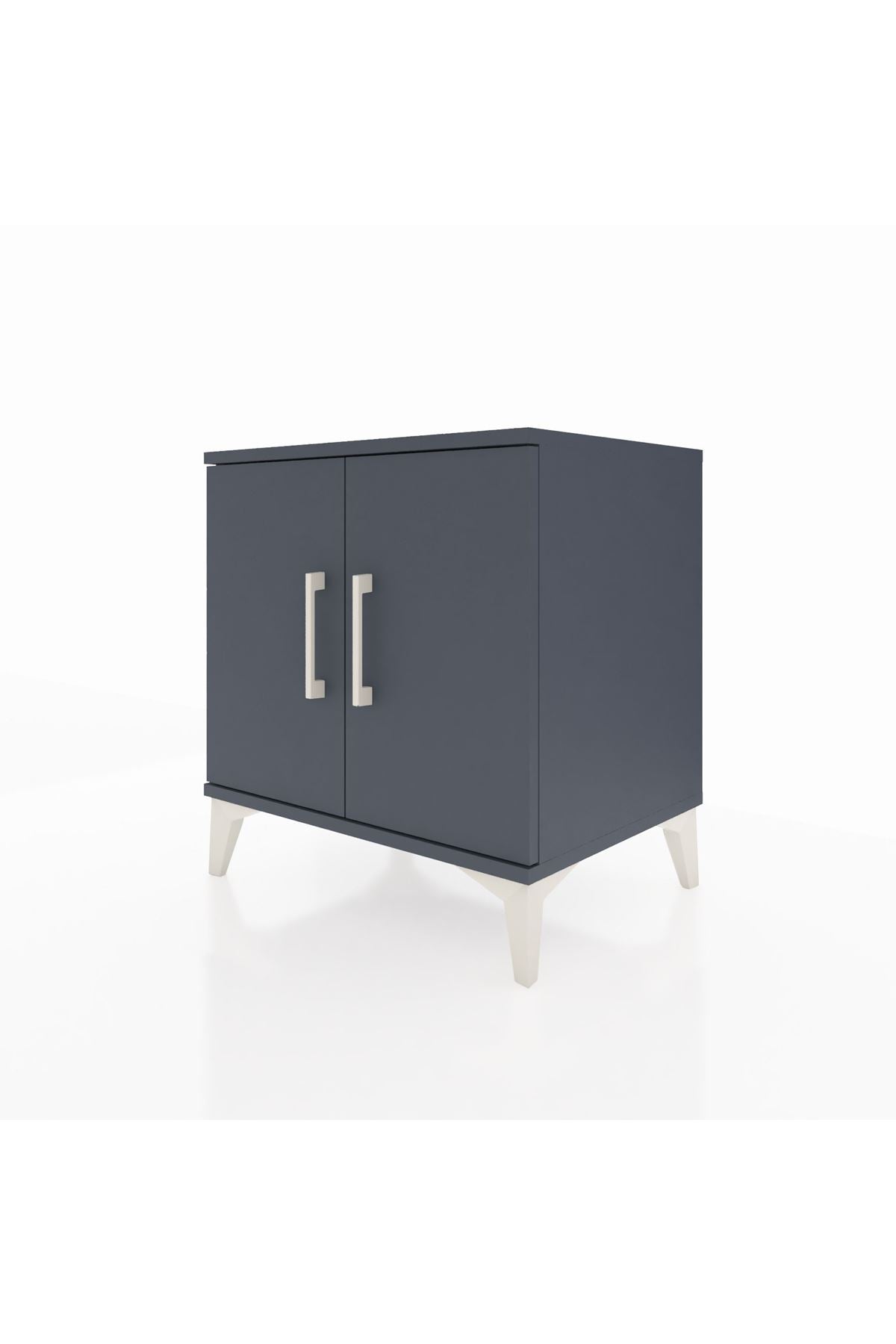 Hyperion Komodin 2 Raflı 2 Kapaklı 60x44x64 Antrasit-Antrasit