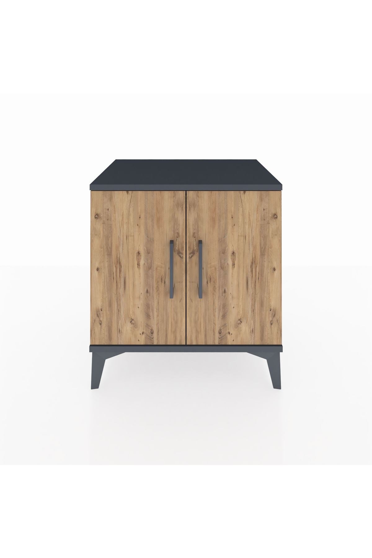 Hyperion Komodin 2 Raflı 2 Kapaklı 60x44x64 Antrasit-Çam