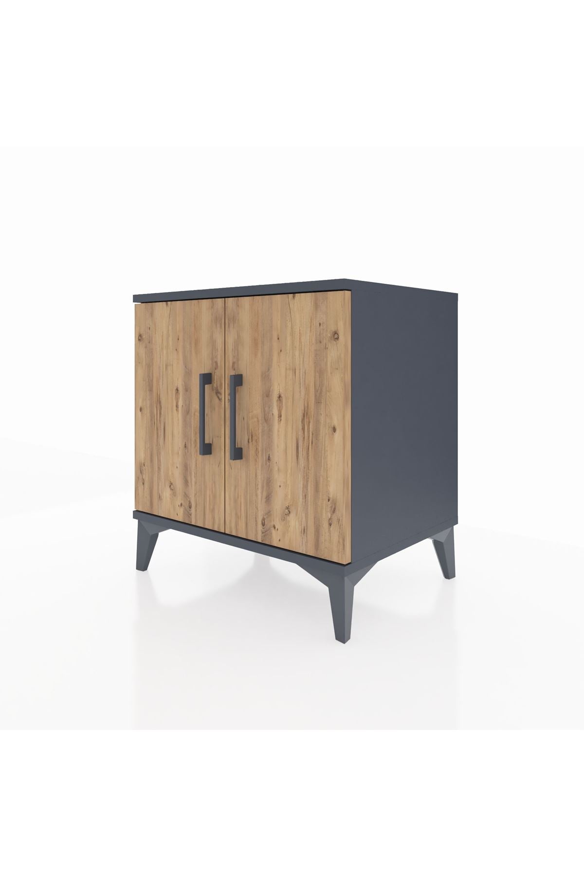 Hyperion Komodin 2 Raflı 2 Kapaklı 60x44x64 Antrasit-Çam