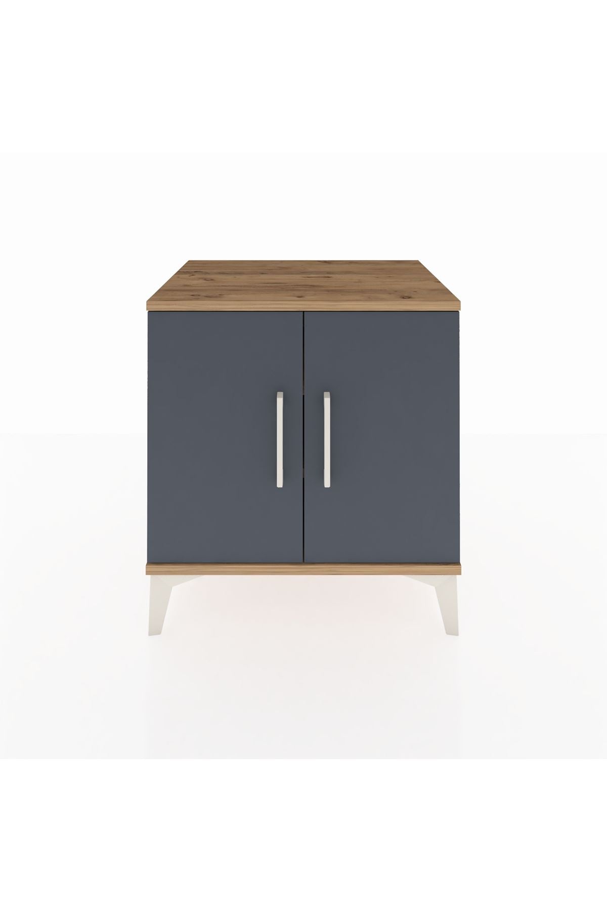 Hyperion Komodin 2 Raflı 2 Kapaklı 60x44x64 Çam-Antrasit