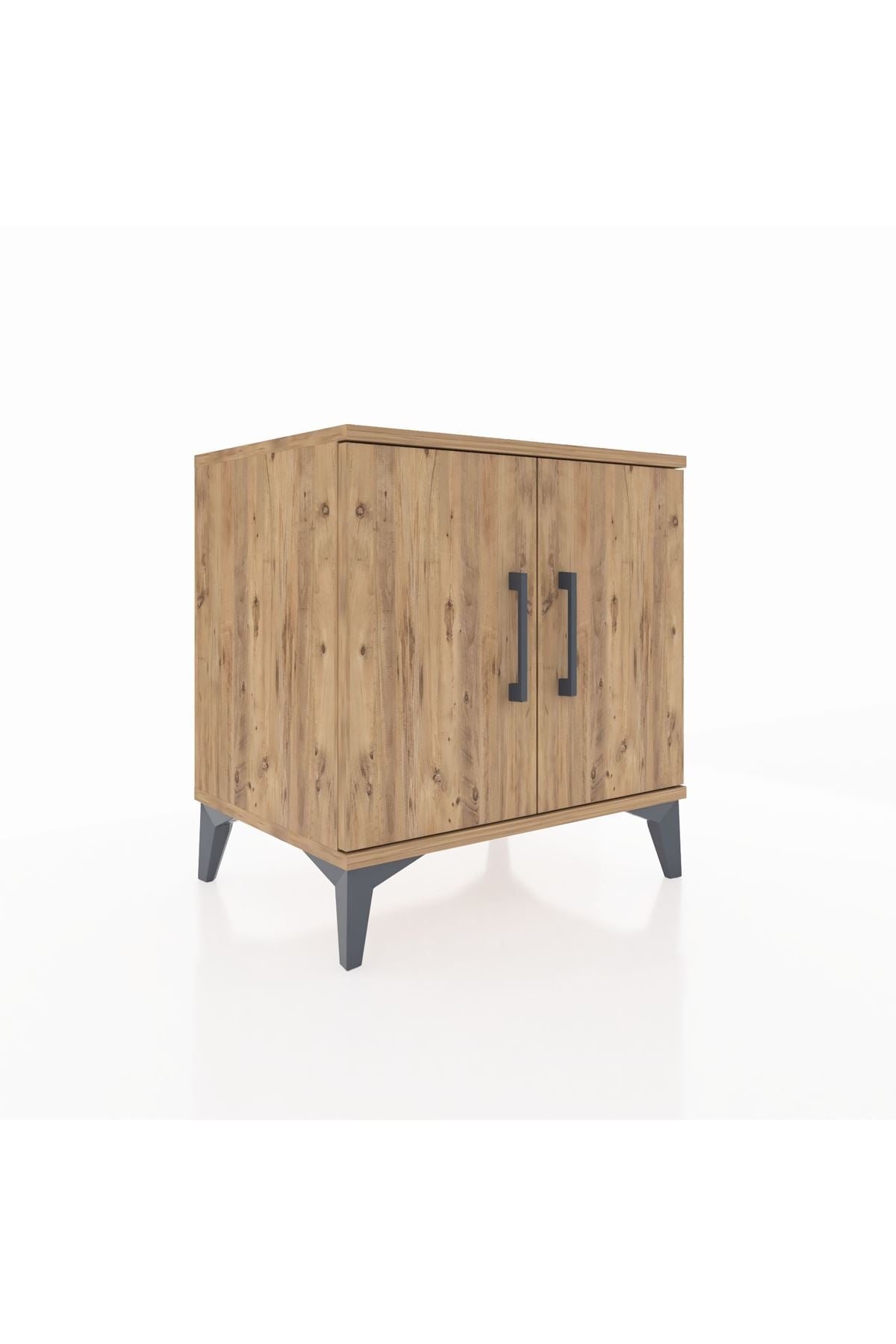 Hyperion Komodin 2 Raflı 2 Kapaklı 60x44x64 Çam-Çam