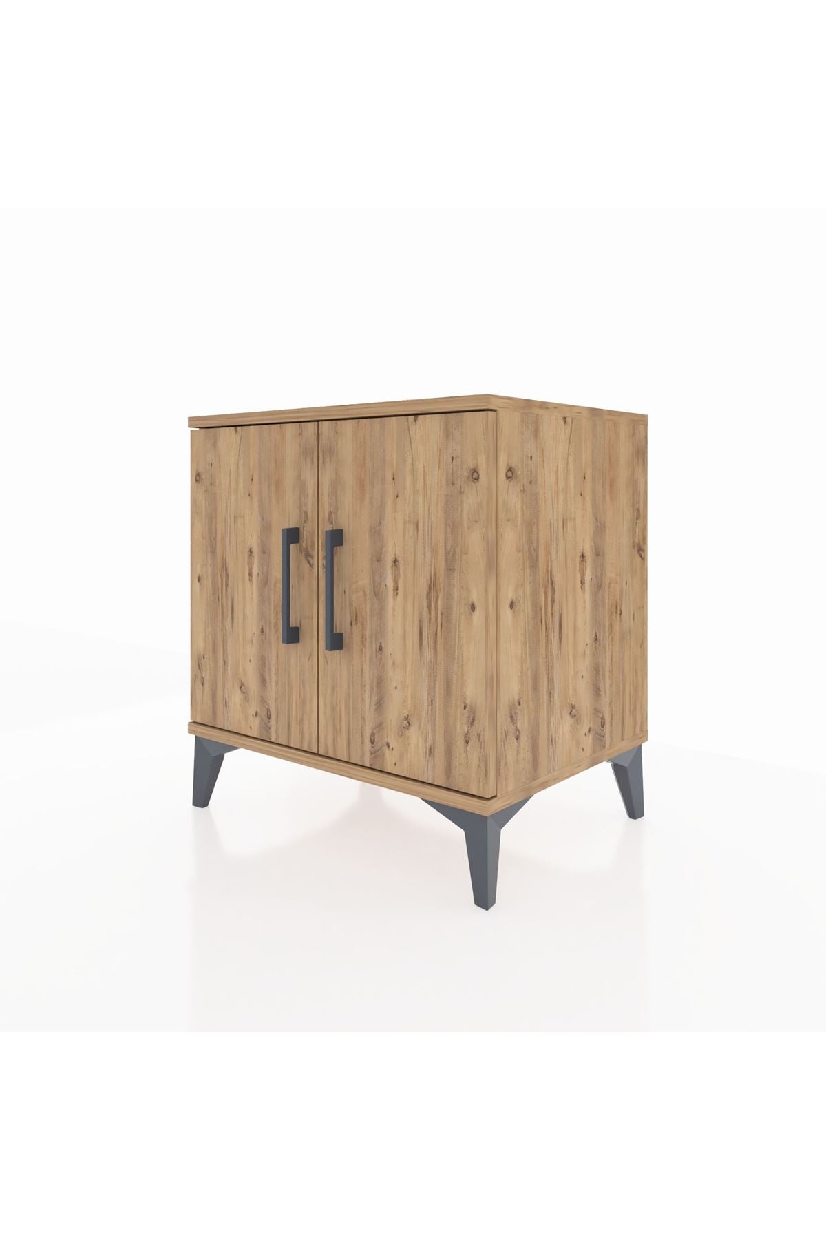 Hyperion Komodin 2 Raflı 2 Kapaklı 60x44x64 Çam-Çam