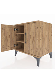Hyperion Komodin 2 Raflı 2 Kapaklı 60x44x64 Çam-Çam