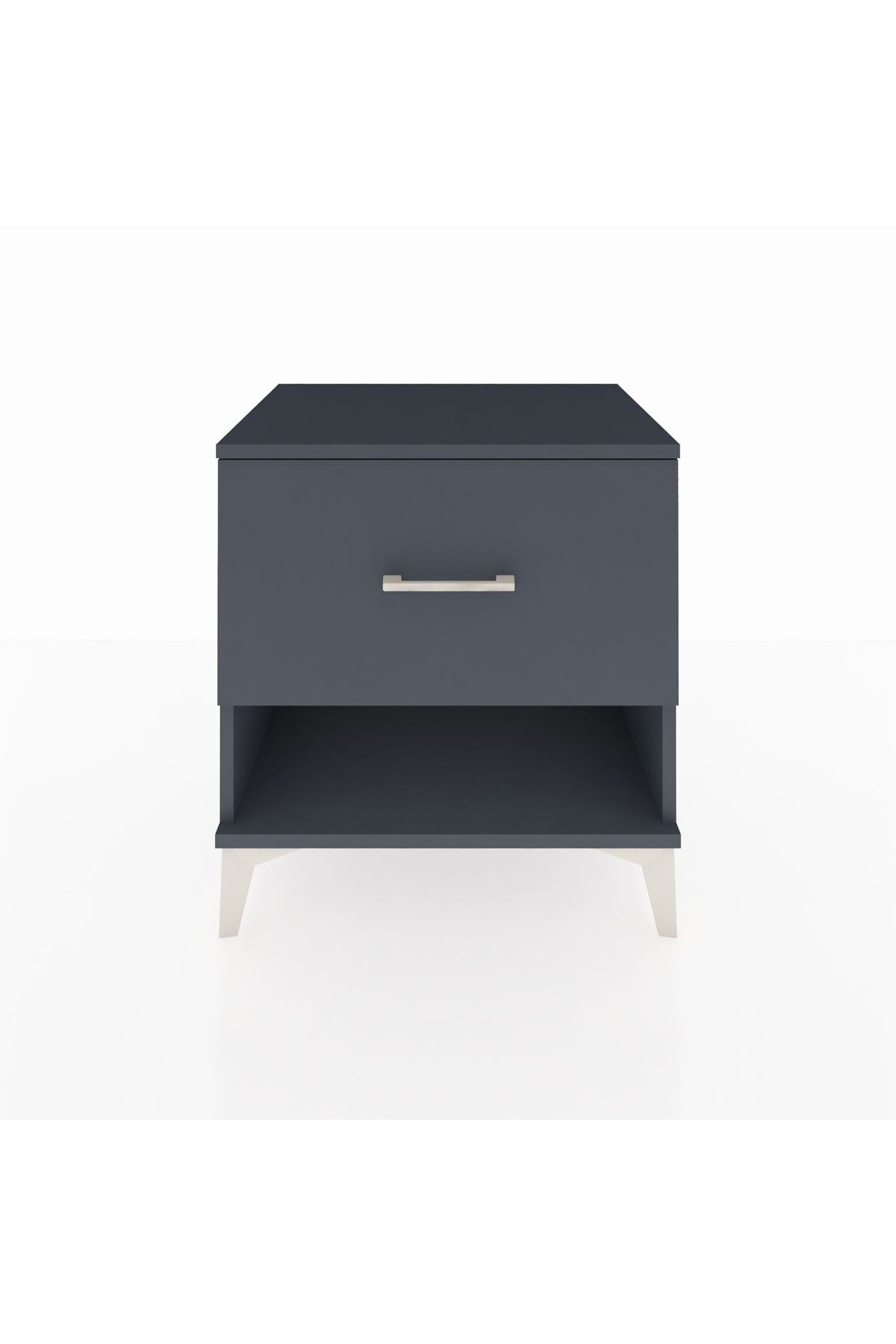 Hyperion Komodin Tek Çekmeceli 60x44x64 Antrasit-Antrasit